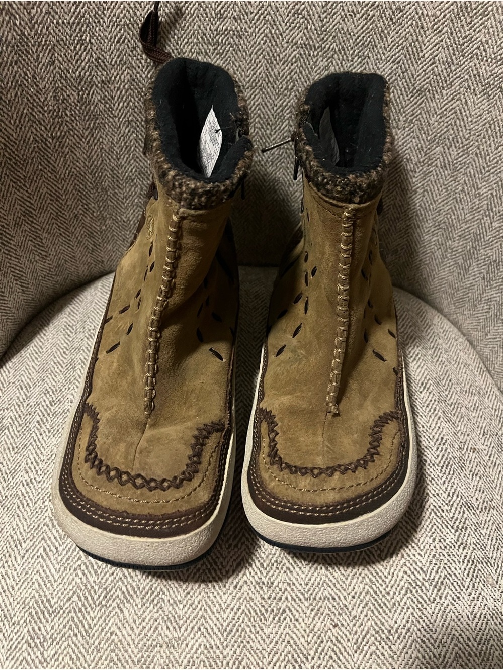 Merrell Puffin Mid Tan Suede Winter Boots Women’s 8.5 J20224 PrimaLoft